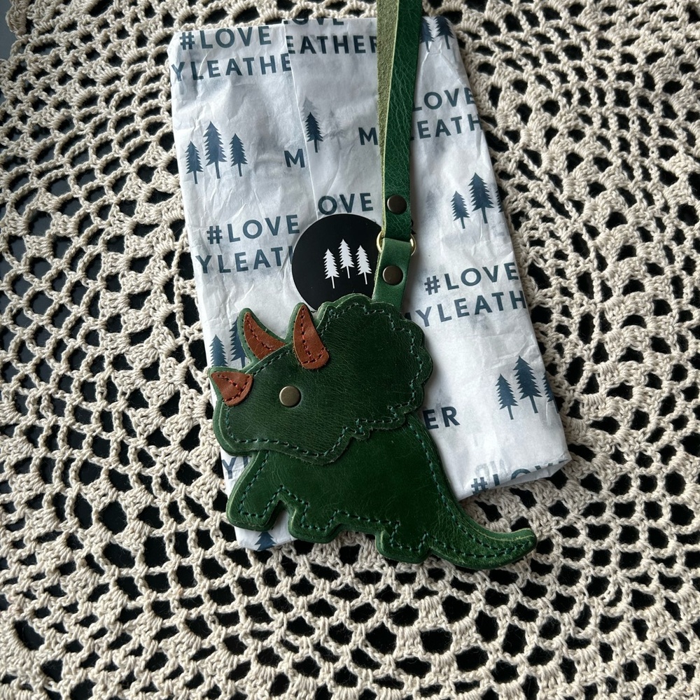 Portland Leather Green “Jasper” Dinosaur Tassel Bag Charm
